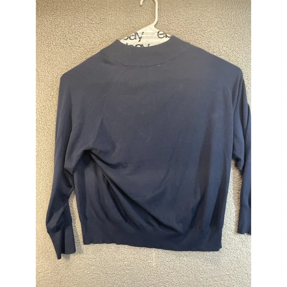 Time And True Mock Turtleneck Navy‎ Blue Lighweight Sweater Size XXL (20)